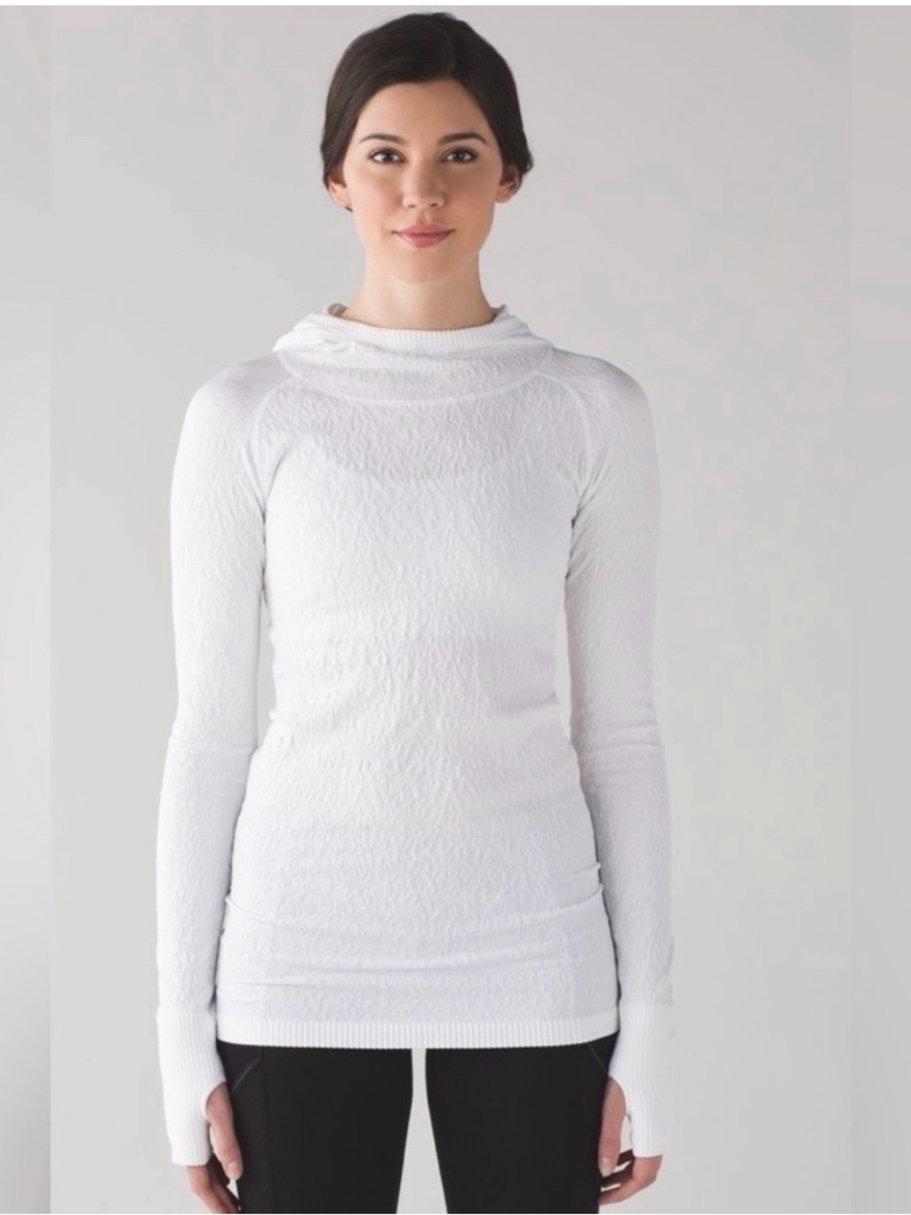 lululemon athletica White Scoop Neck Long Sleeve Light Sweatshirt